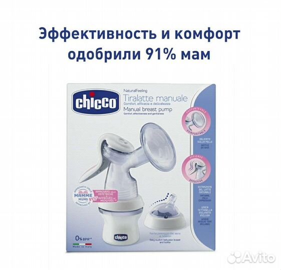 Молокоотсос ручной с бутылочкой chicco