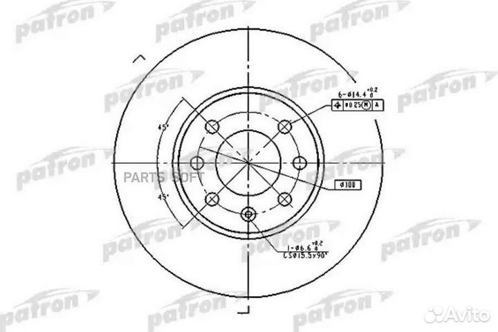 Patron PBD1609 Диск тормозной вентилируемый передн