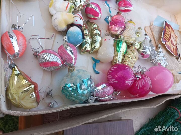 Стеклянные ëлочные игрушки СССР