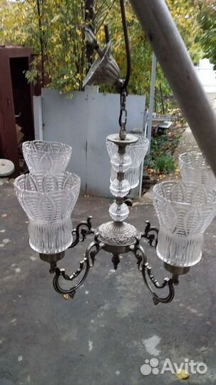 Люстра хрустальная с напылением серебра