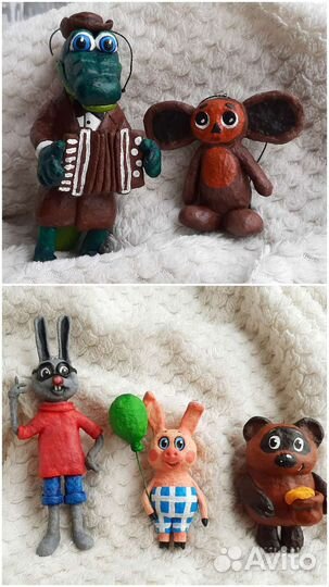 Ватные елочные игрушки