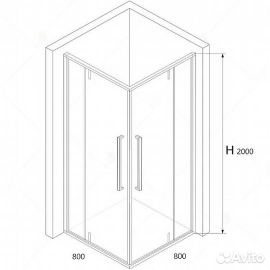 Душ. уголок RGW 80x80 Хром Stilvoll 06323388-11