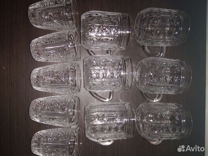 Хрустальные кружки, стопки. Цена за весь набор