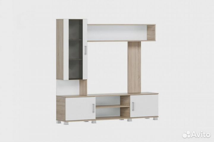 Стенка Соло-7 дуб сонома светлый / белый