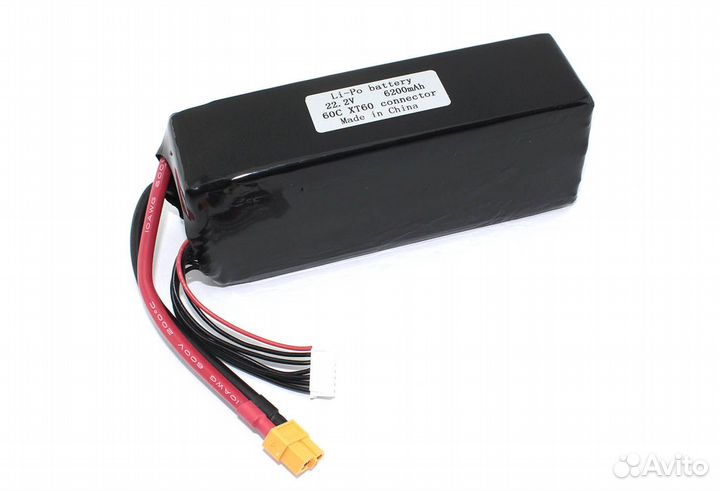 Аккумулятор Li-Pol 22.2V 6S 6200mAh 60С XT60 разъе