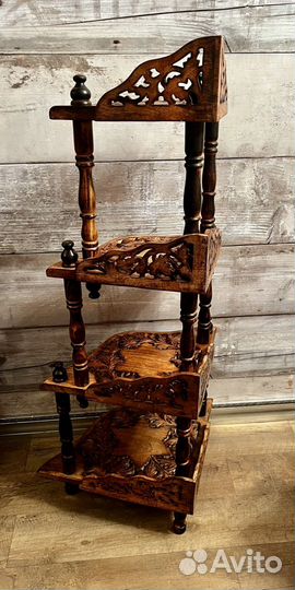 Этажерка деревянная угловая