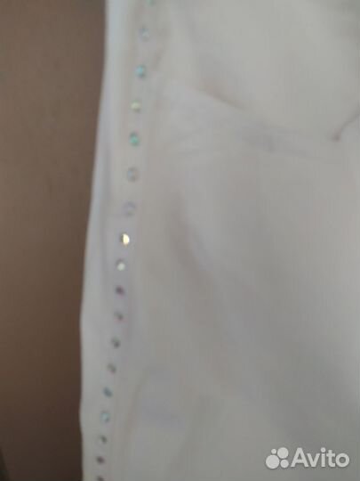 Брюки хлопок стрейч со стразами Фирменные