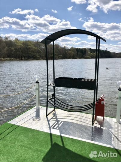 Понтон с беседкой 10х2,5 м