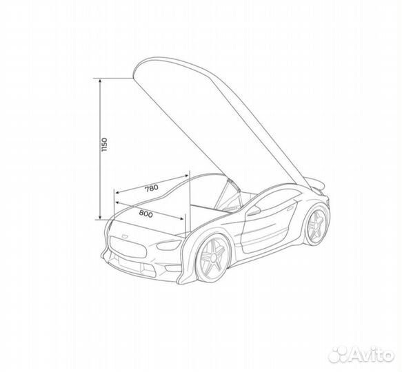 Кровать машина объемная (3d) 