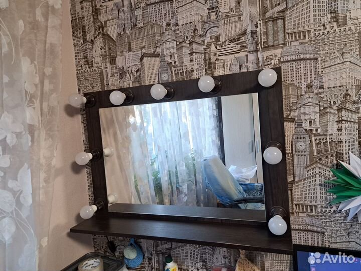 Зеркало с лампочками бу
