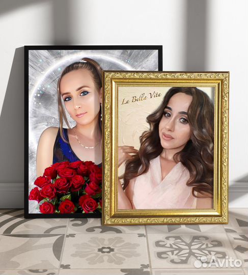 Портрет по фото на холсте под заказ, дримарт, шарж