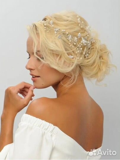 Диадема для волос серебро