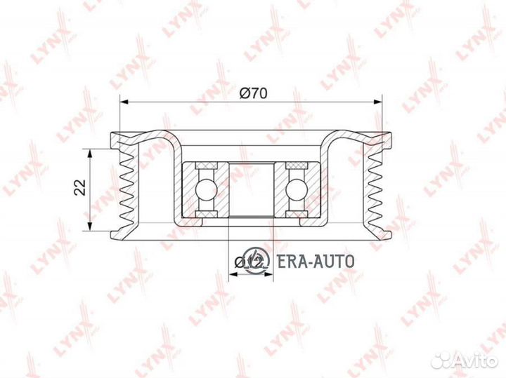 Lynxauto PB7134 Ролик обводной приводного ремня