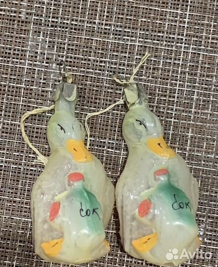 Ёлочная игрушка ссср. утка С соком