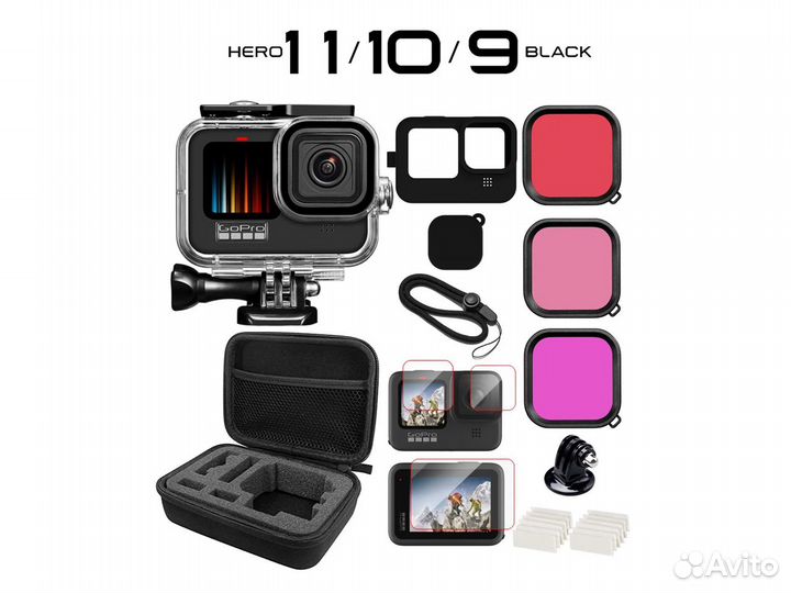 Комплект аксессуаров для GoPro 11,10,9 для дайвинг