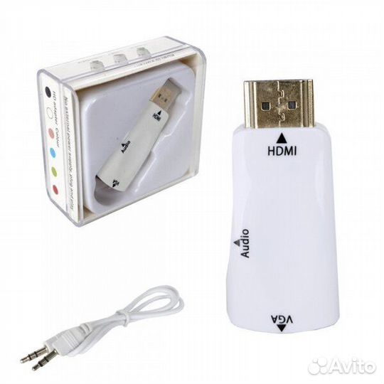 Адаптер H06 hdmi-M/VGA-F (Белый)