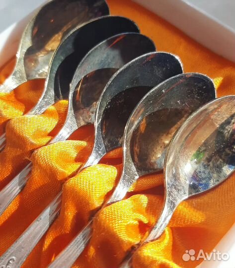 Чайные ложки мельхиор, блюдо хрусталь СССР