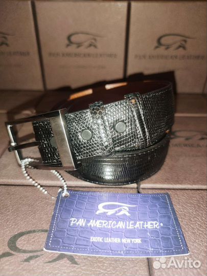 Ремень мужской из кожи ящерицы