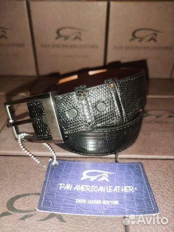 Ремень мужской из кожи ящерицы