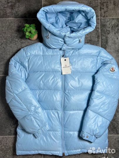 Пуховик Moncler Maya голубой (новый)