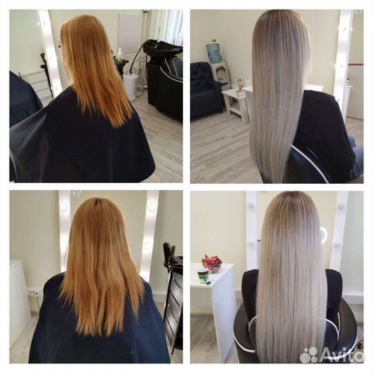 Наращивание волос + окрашивание волос / обучение