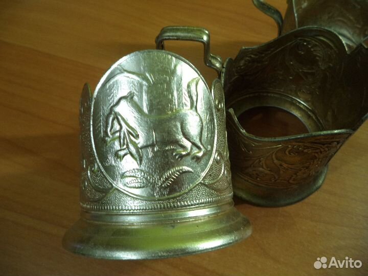Подстаканники СССР алюминий. 3 штуки