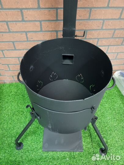 Печь очаг учаг для казана с дверцей дымоходом 8-10