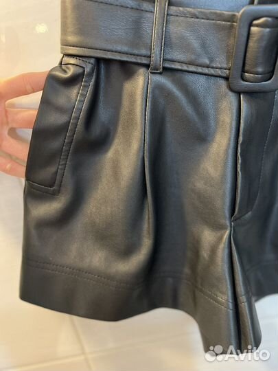Zara шорты кожа