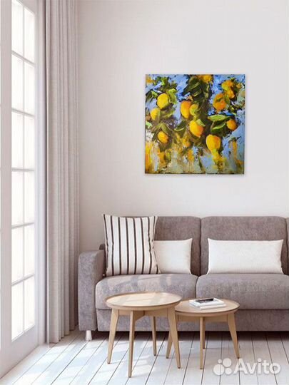 Картина маслом на холсте Лимоны
