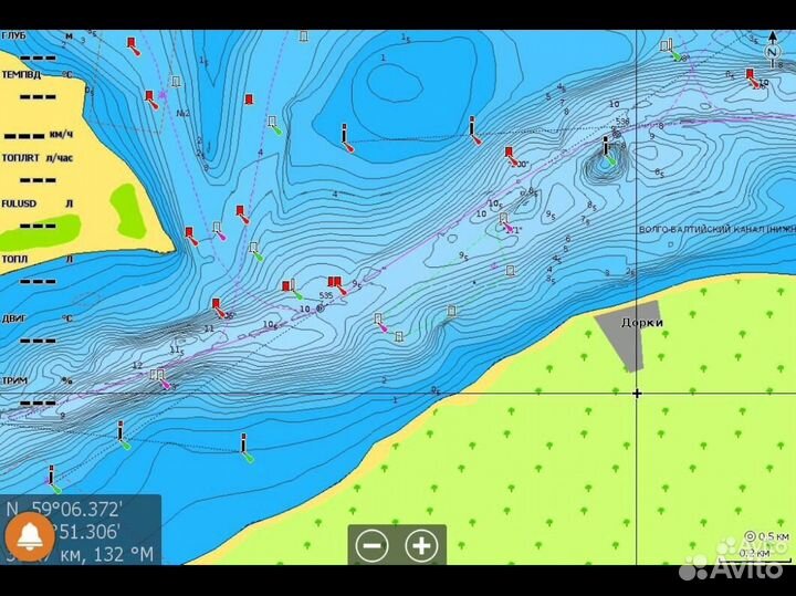Карта глубин Navionics