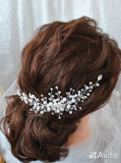 Свадебное украшение для волос. Прическа невесты