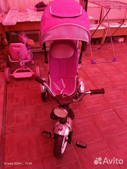 Велосипед коляска трёхколёсный с ручкой