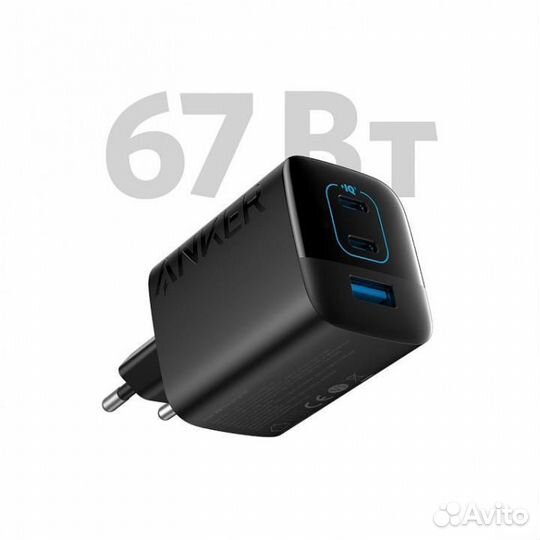 Сзу Anker 336 67W A2674 Black 2USB-C PD + USB-A