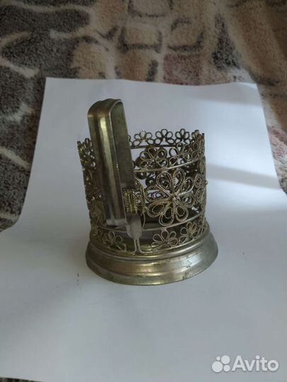 Подстаканник скань СССР мельхиор