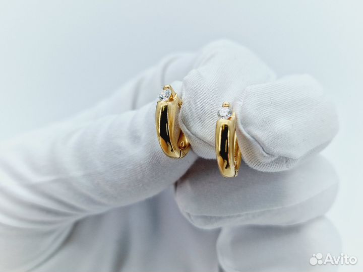 Золотые Серьги 585 пробы с бриллиантами. Рассрочка