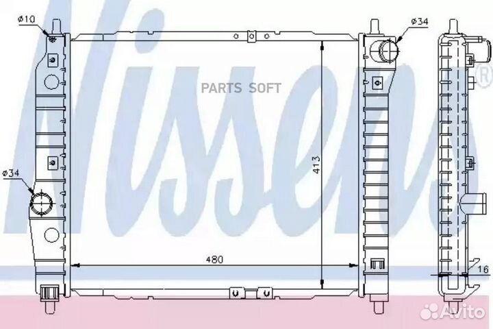 Радиатор двигателя daewoo kalos 1.2-1.4 02