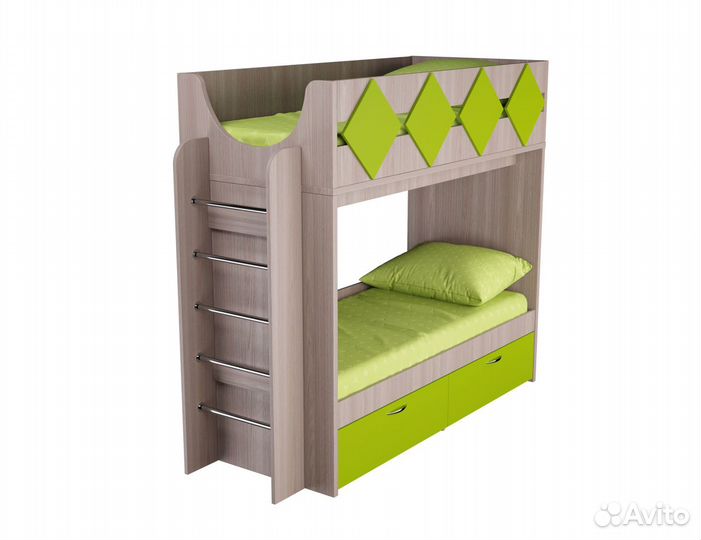 Двухъярусная кровать радуга