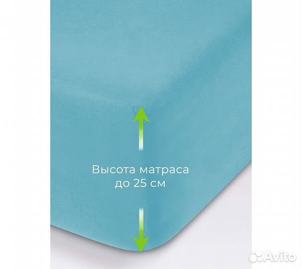 Простынь GoodNight Трикотаж 200х200х20 Бирюза на р