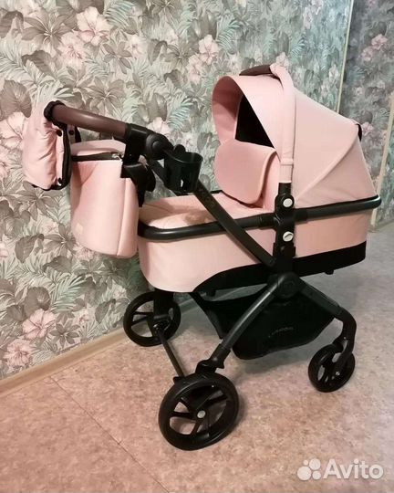 Новая коляска 3в1 Luxmom 92 (цвет пудры)