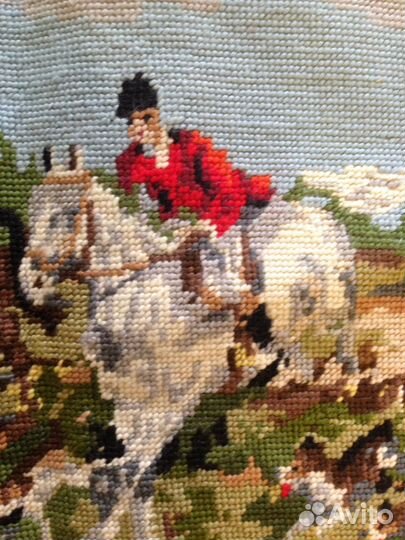 Холст,винтаж,вышитый крестиком, Италия