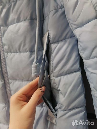 Пуховик женский длинный 44 с капюшоном