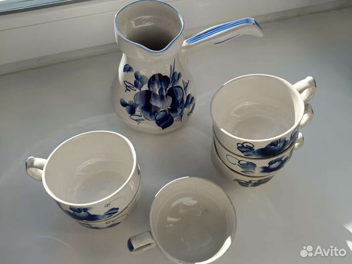 Сервиз чайный/кофейный гжель 7 предметов