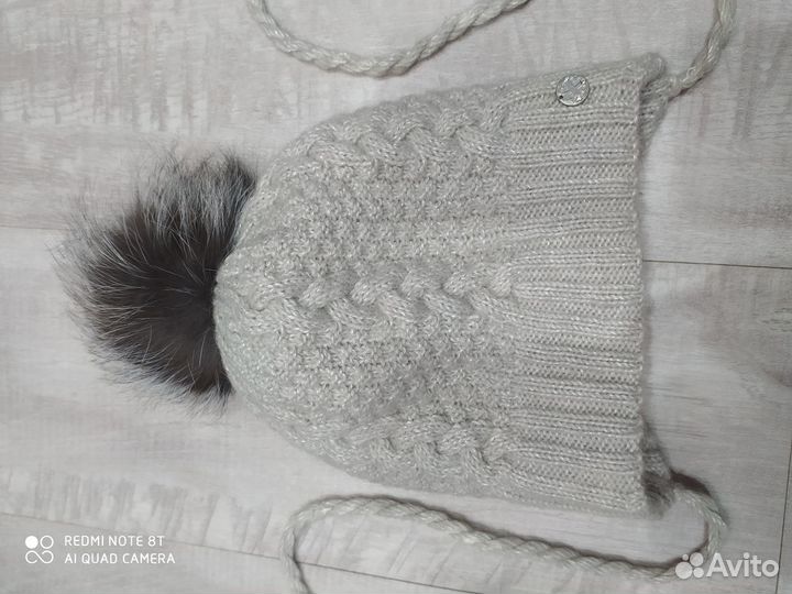 Шапочка для девочки clever зимняя на завязках