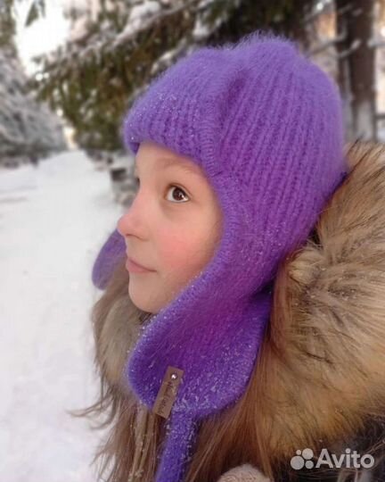 Шапка-ушанка из пуха норки