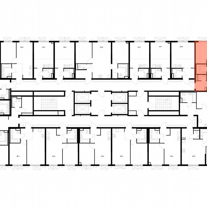 2-к. квартира, 46,1 м², 13/22 эт.