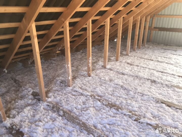 Утеплитель эковата утепляем потолки скаты стены