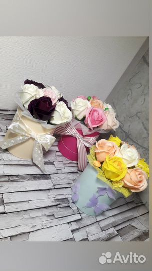 Букет цветов из мыла, розы,подарок