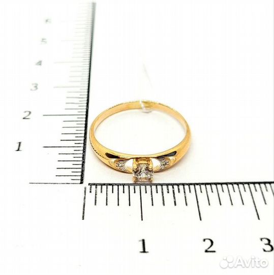 Золотое кольцо с фианитом 18,5р