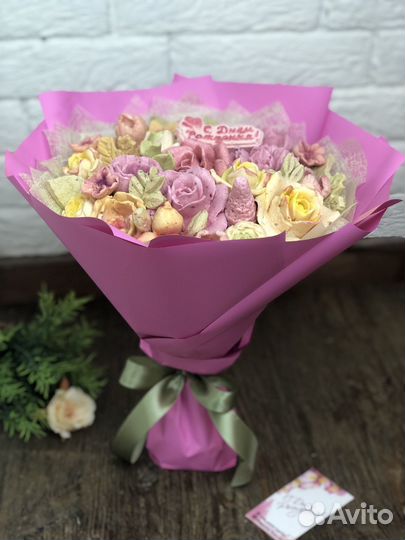 Вкусный зефирный Букет на юбилей, на день рождения