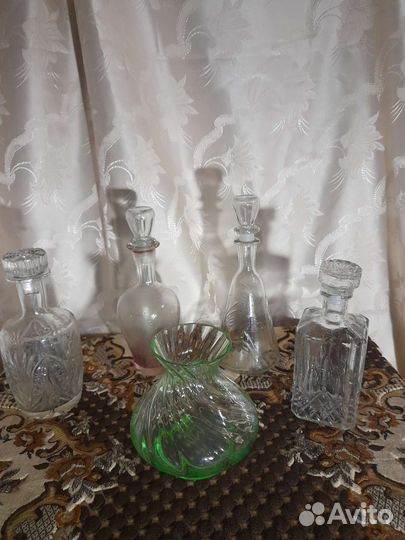 Графин - штоф хрустальный СССР. Ваза СССР